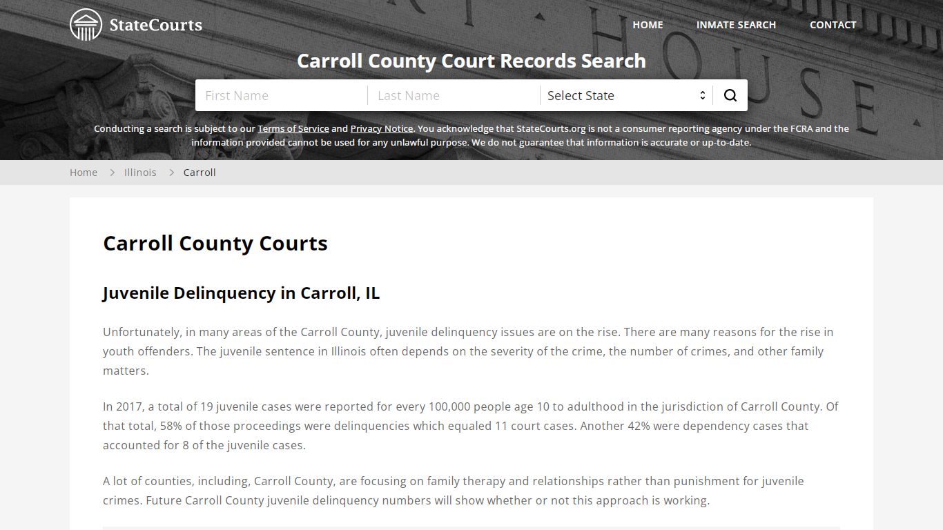 Carroll County, IL Courts - Records & Cases - StateCourts