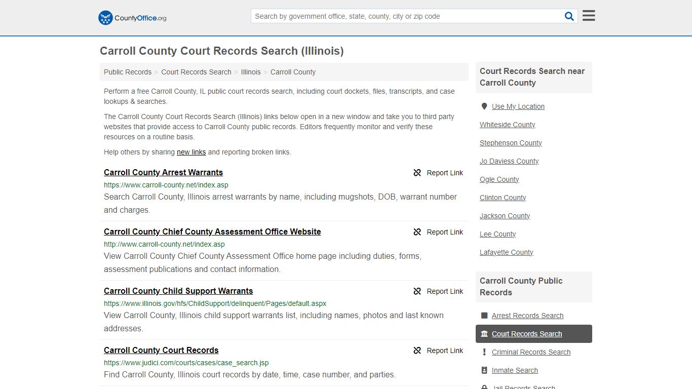 Carroll County Court Records Search (Illinois) - County Office